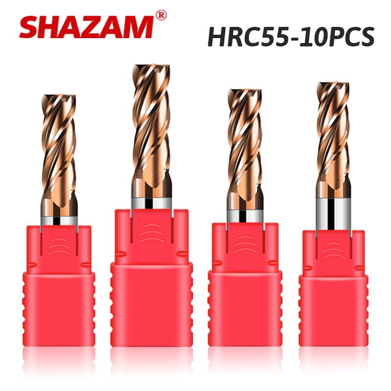 End Mill Set - SHAZAM HRC55 4-Flute Flat End Mill