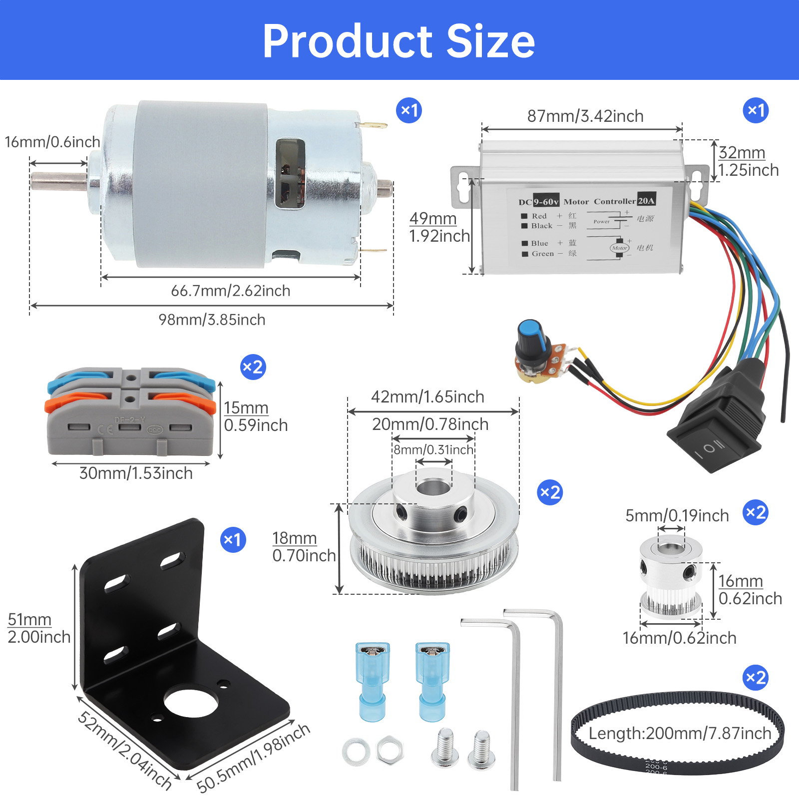 12V-24V 775 Electric DC Motor  - Gt2 Pulley review and price