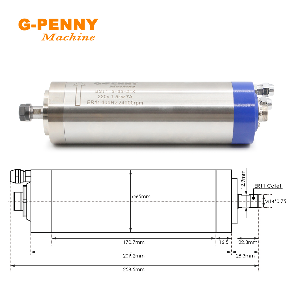 G-PENNY 1.5KW ER11 65mm Water  - Water Cooled Spindle review and price
