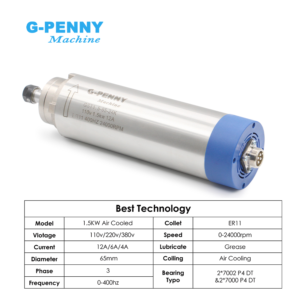 G-PENNY Machine 1.5kw ER11 air - Water Cooled Spindle review and price