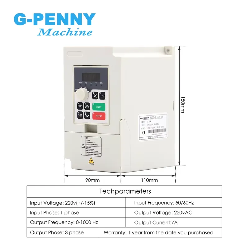 Gpenny 1.5kw ER16 D80mm Water  - Spindle Motor review and price
