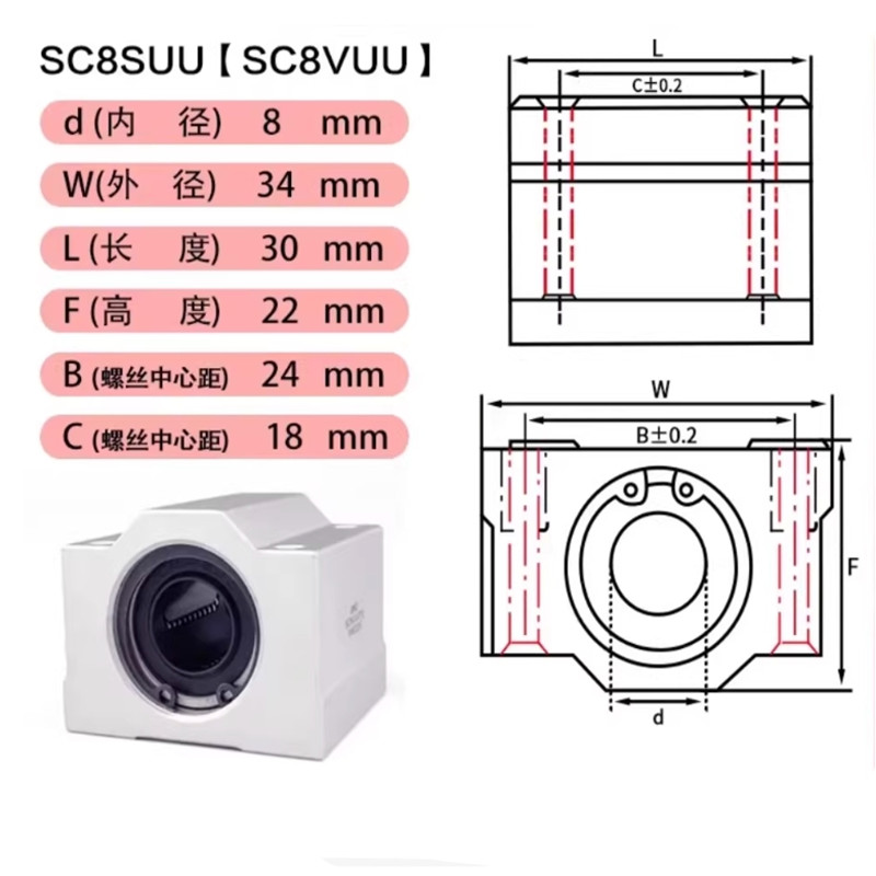 1PC SCS6UU SCS8UU SCS10UU SCS1 - Linear Rod 8Mm review and price