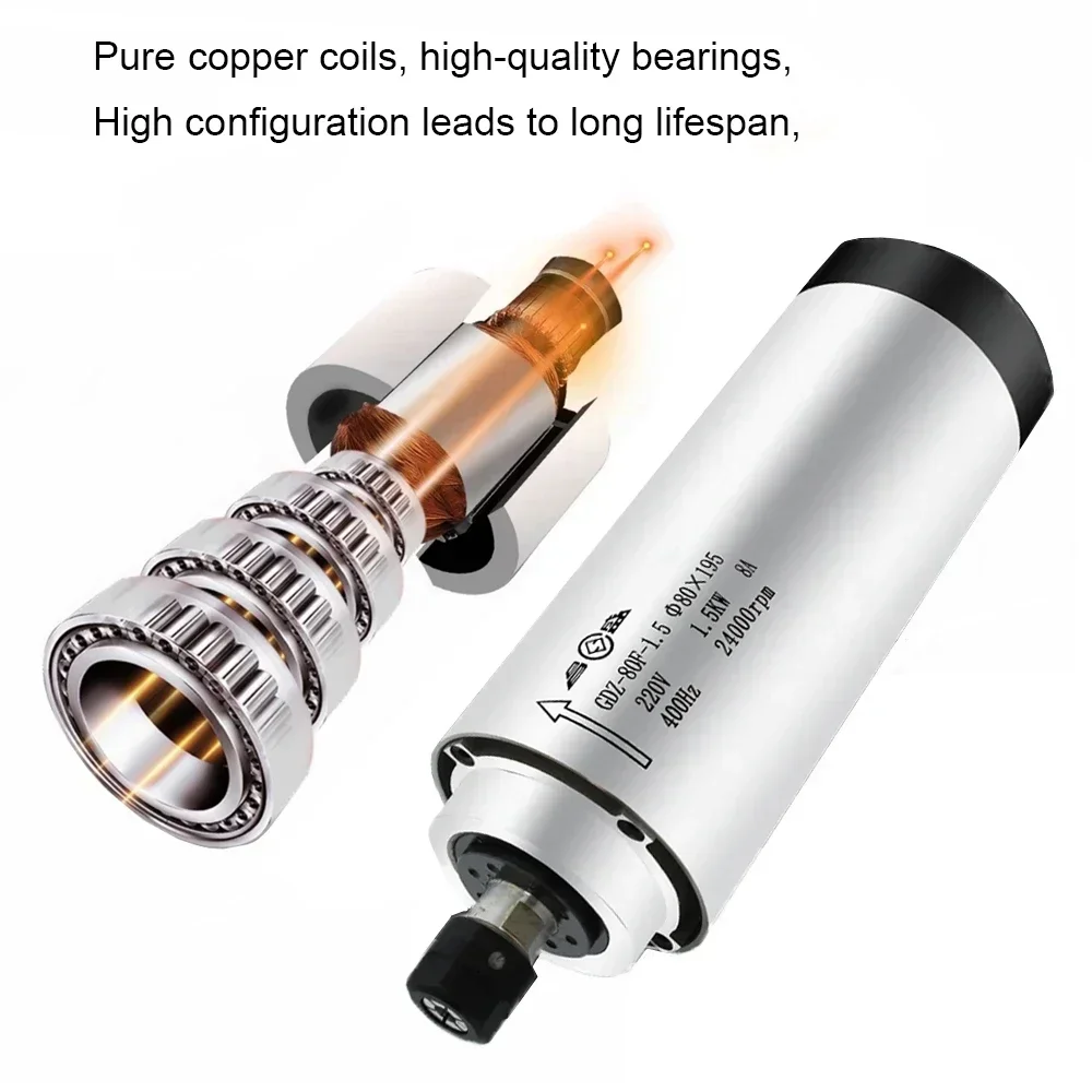 800W 1.5KW 2.2KW CNC Air Coole - Water Cooled Spindle review and price